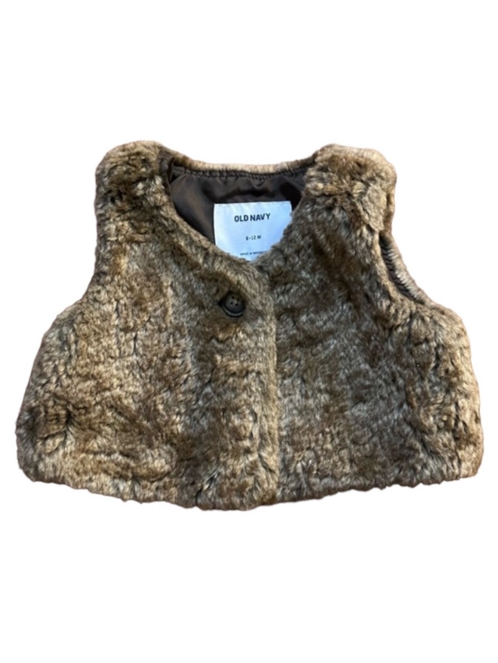 Old Navy 6-12M Brown Faux Fur Vest